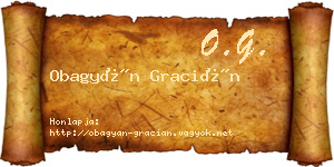 Obagyán Gracián névjegykártya